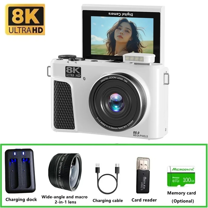 Electronic Gadgets For Home - WD300 8K Digital Camera 88MP video