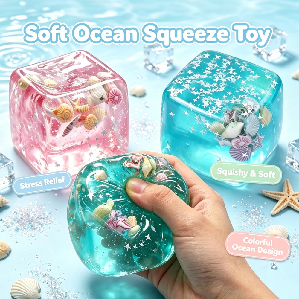 Clear Ocean Cube Squeeze Toy w - Electronics Latest Gadgets review and price